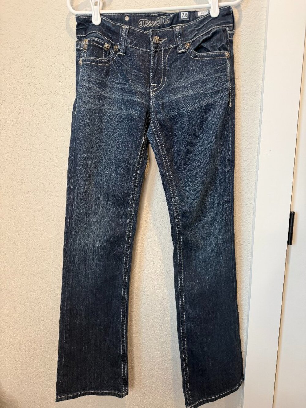 Miss Me Dark Wash Embellished Bootcut Jeans Size 28
